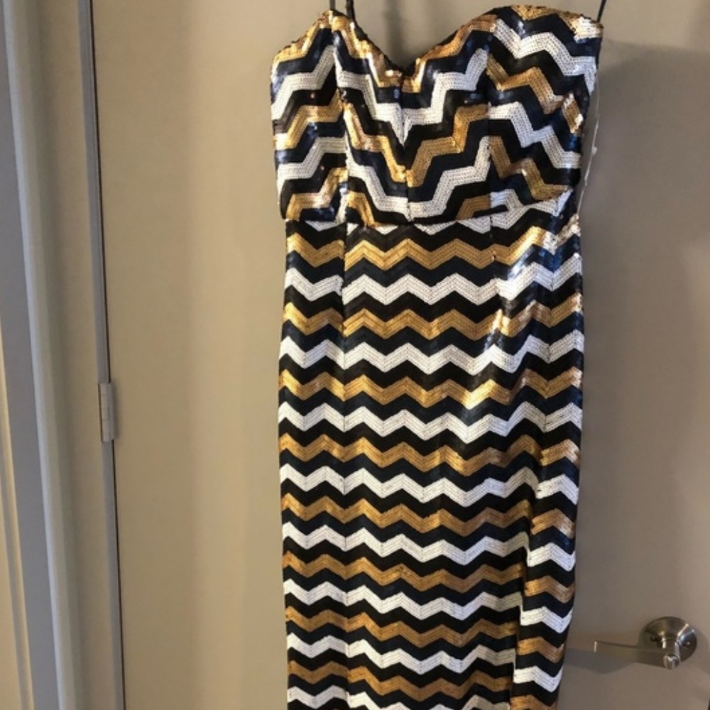 Gianni Bini sequin chevron  maxi dress